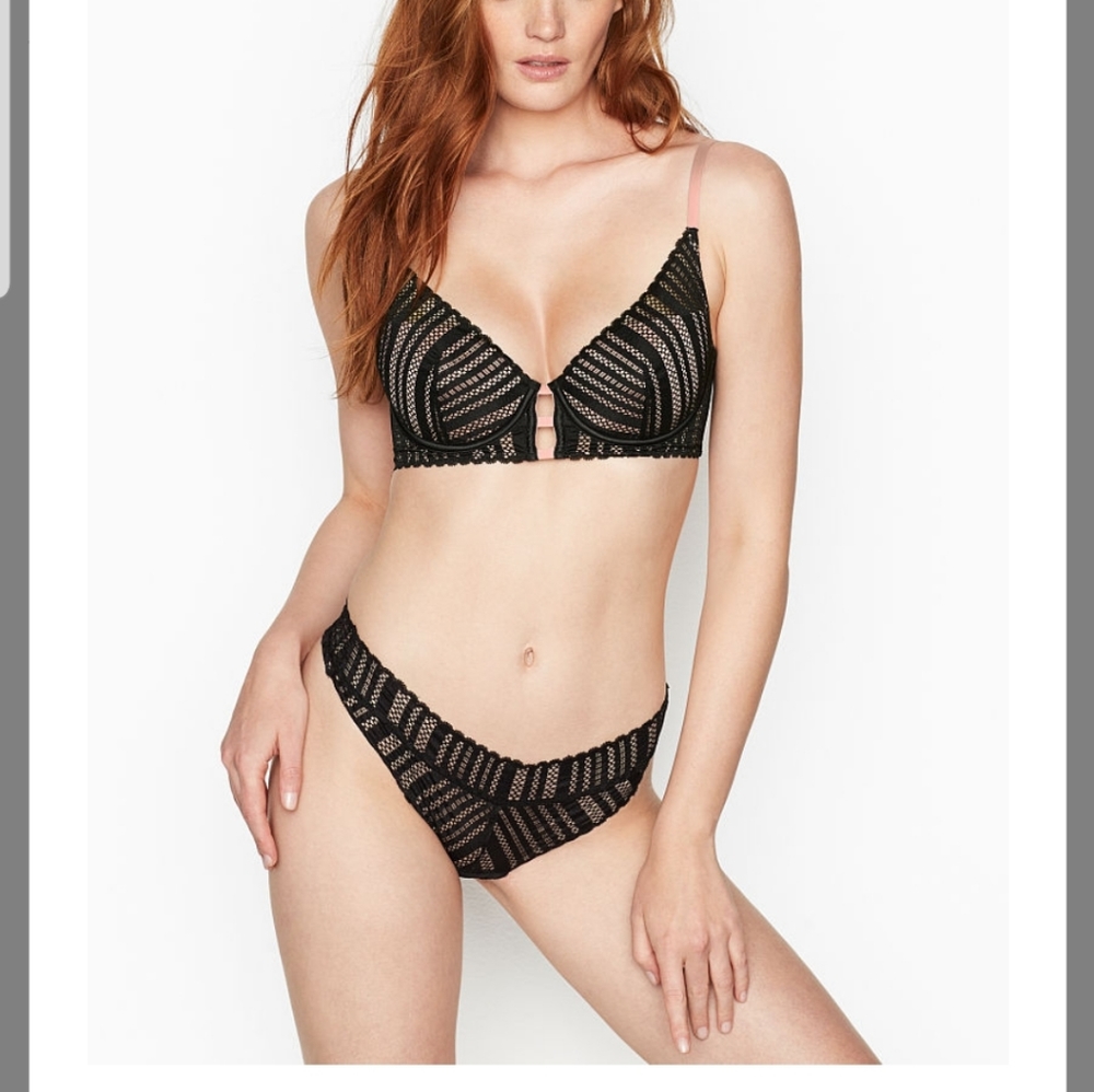 New VS BRA & PANTY SET LUXE LINGERIE BLACK